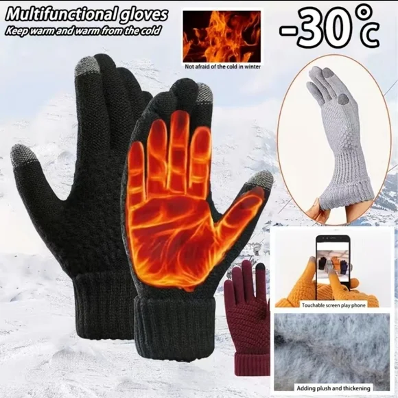 Women/Men Winter Touch Screen Gloves - Picture 3 of 7